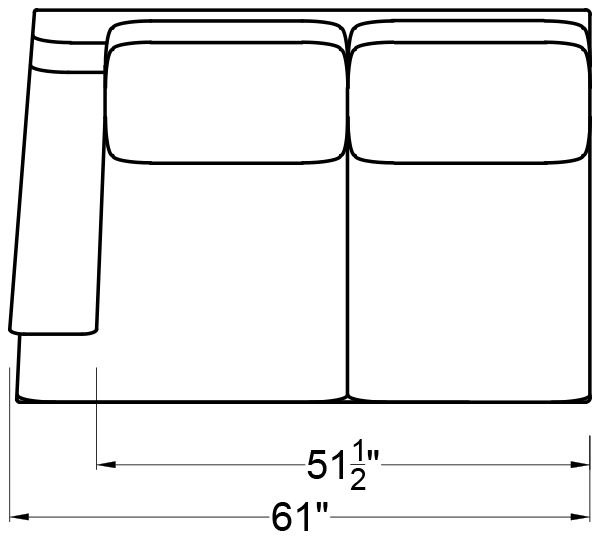 LEFT ARM LOVESEAT